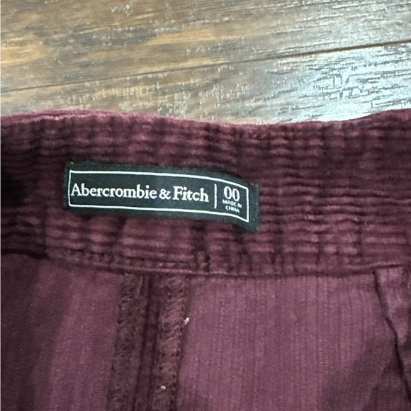 Abercrombie & Fitch Women's Maroon Corduroy Skirt Size 00 - Picture 5 of 10